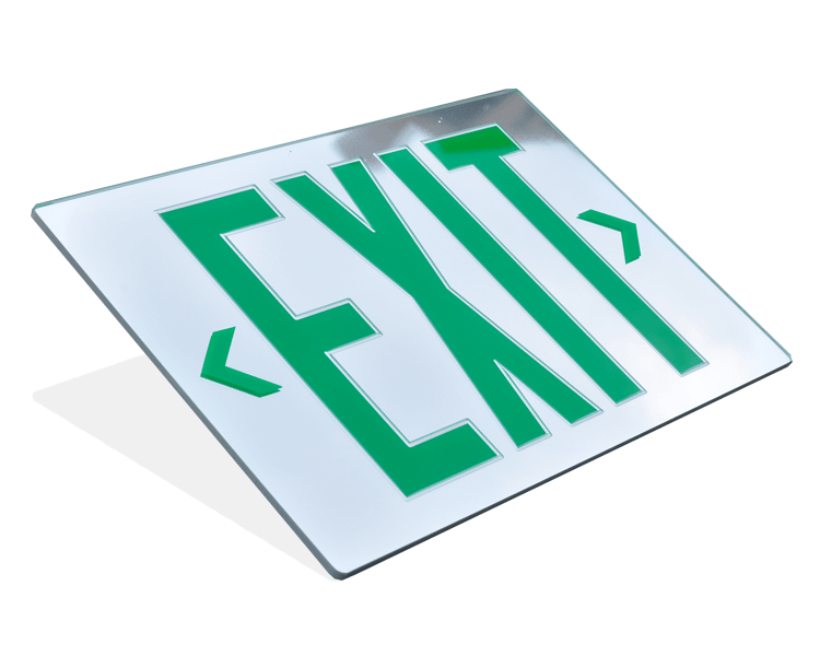 Mirror Emergency Exit Sign Panel