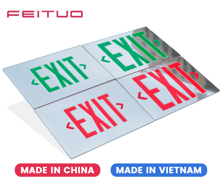 Mirror Emergency Exit Sign Panel Mirror Emergency Exit Sign Panel