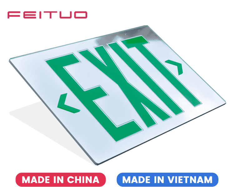 Mirror Emergency Exit Sign Panel Mirror Emergency Exit Sign Panel