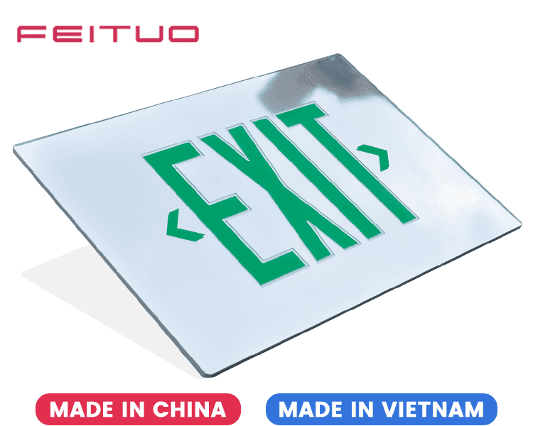 Mirror Emergency Exit Sign Panel Mirror Emergency Exit Sign Panel