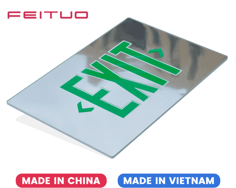 Mirror Emergency Exit Sign Panel Mirror Emergency Exit Sign Panel