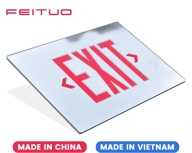 Mirror Emergency Exit Sign Panel Mirror Emergency Exit Sign Panel