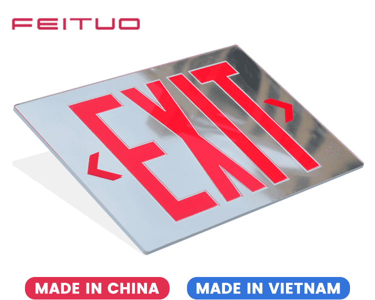 Mirror Emergency Exit Sign Panel Mirror Emergency Exit Sign Panel