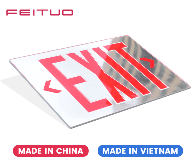 Mirror Emergency Exit Sign Panel Mirror Emergency Exit Sign Panel