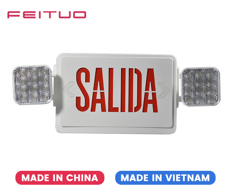 JLEC2RW-SA Red LED Combo Emergency Salida Sign