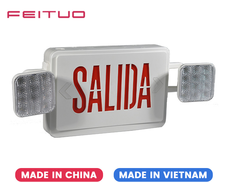 JLEC2RW-SA Red LED Combo Emergency Salida Sign JLEC2RW-SA Red LED Combo Emergency Salida Sign