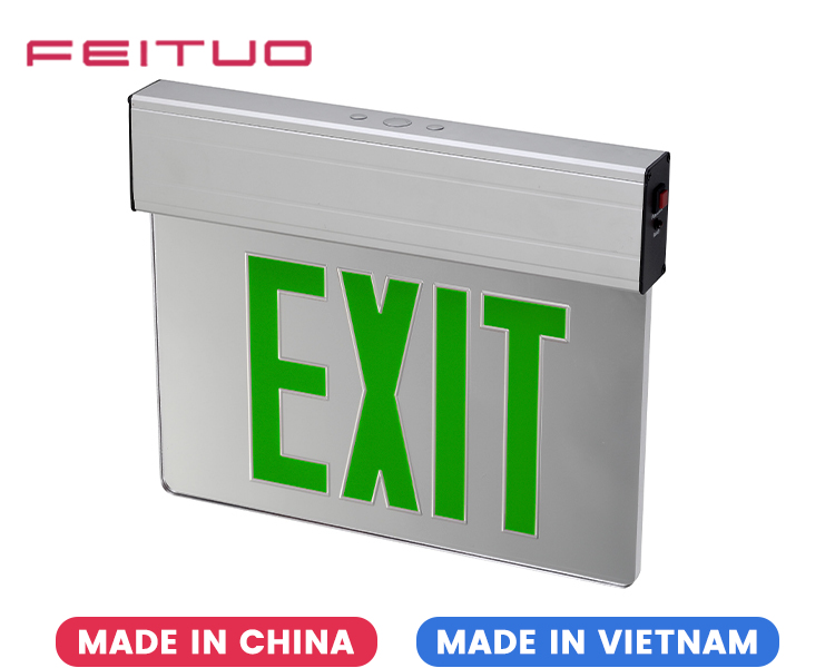 JELEX1GM-Single Face 6 Inch 12 LEDs Emergency Exit Sign With Silver Lining Paper