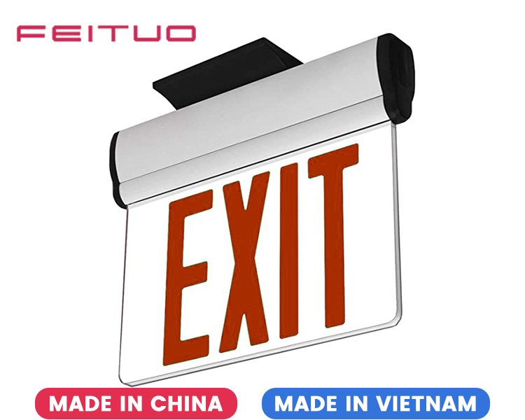 JELBEX1RM-Single Face LED Emergency Exit Sign With White Paper.