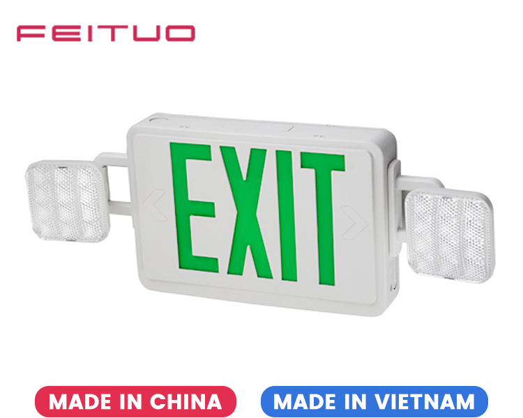 JLEC2GW-LED Combo Emergency Exit Sign with Green Letters