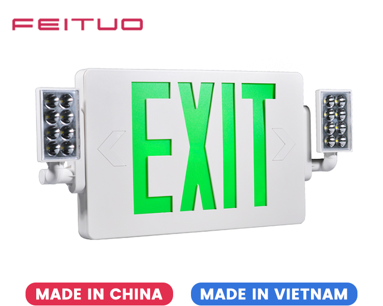 JLECD2GW-Green Emergency Fire Exit Lights with LED Heads JLECD2GW-Green Emergency Fire Exit Lights with LED Heads