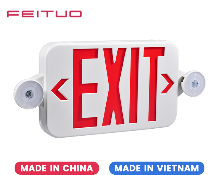 JLECE2RW-New Compact Red Emergency Exit Combo