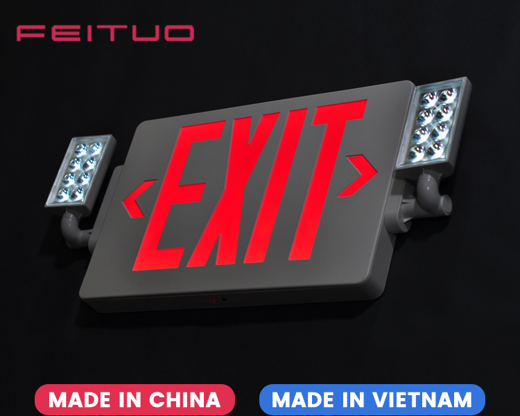 JLECD2RW-Emergency Fire Exit Lights with Red Letters JLECD2RW-Emergency Fire Exit Lights with Red Letters
