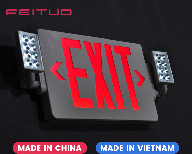 JLECD2RW-Emergency Fire Exit Lights with Red Letters JLECD2RW-Emergency Fire Exit Lights with Red Letters