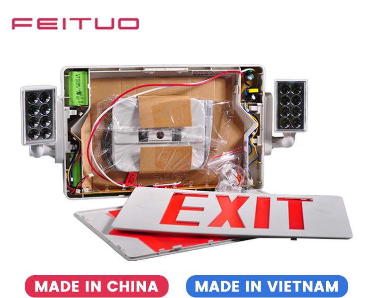 JLECD2RW-Emergency Fire Exit Lights with Red Letters JLECD2RW-Emergency Fire Exit Lights with Red Letters