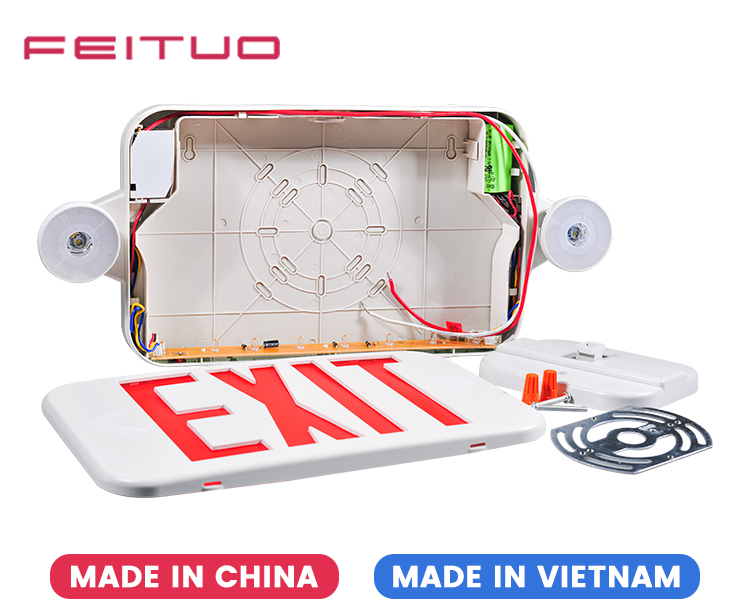 JLECE2RW-New Compact Red Emergency Exit Combo