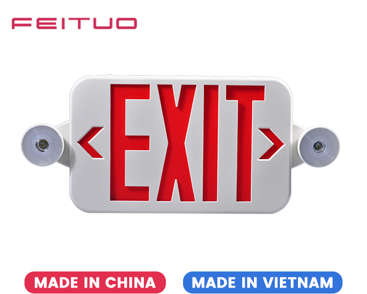 JLECE2RW-New Compact Red Emergency Exit Combo