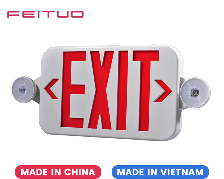 JLECE2RW-New Compact Red Emergency Exit Combo