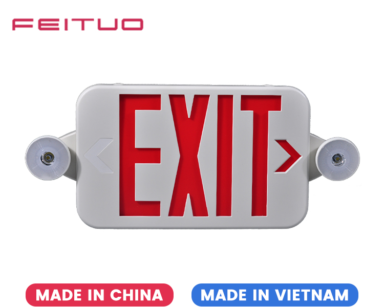 JLECE2RW-New Compact Red Emergency Exit Combo