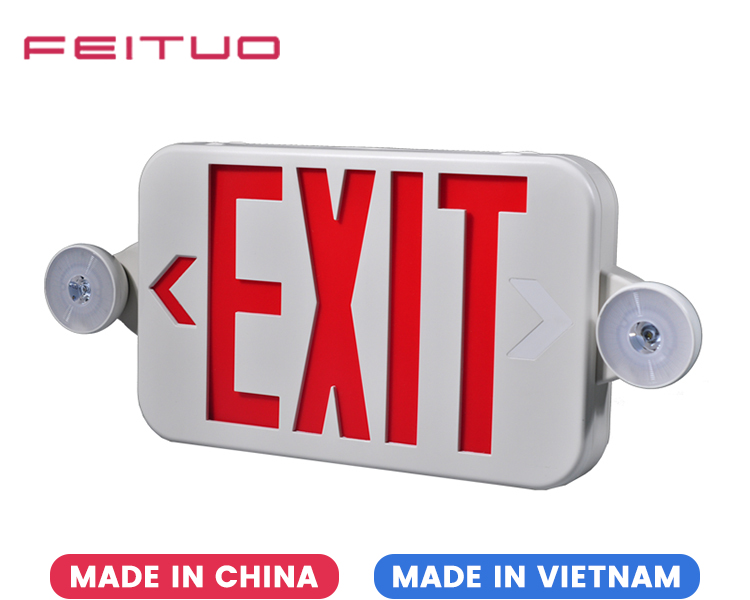 JLECE2RW-New Compact Red Emergency Exit Combo