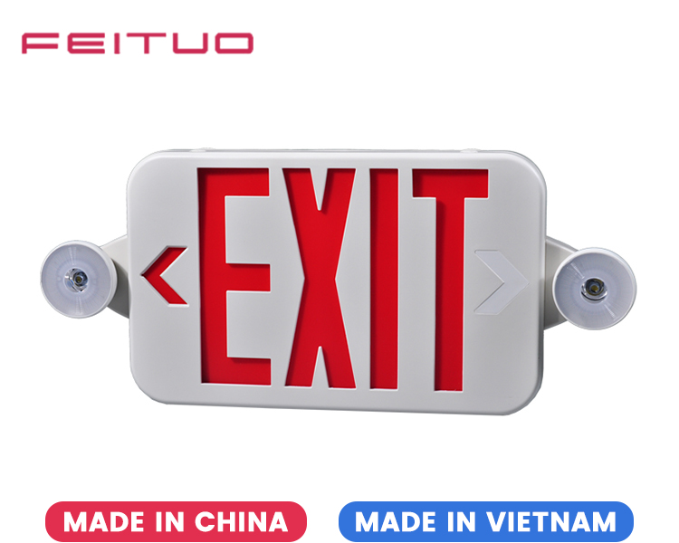 JLECE2RW-New Compact Red Emergency Exit Combo