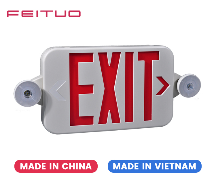 JLECE2RW-New Compact Red Emergency Exit Combo