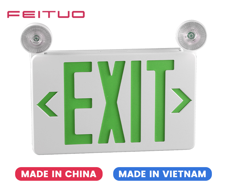 JLECB2GW-New Slim Green Exit Sign Combo JLECB2GW-New Slim Green Exit Sign Combo