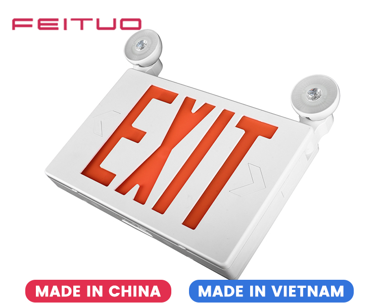 JLECB2RW-New Slim Red Letters Emergency Exit Sign with LED Heads JLECB2RW-New Slim Red Letters Emergency Exit Sign with LED Heads