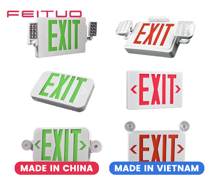 JLECB2RW-New Slim Red Letters Emergency Exit Sign with LED Heads JLECB2RW-New Slim Red Letters Emergency Exit Sign with LED Heads