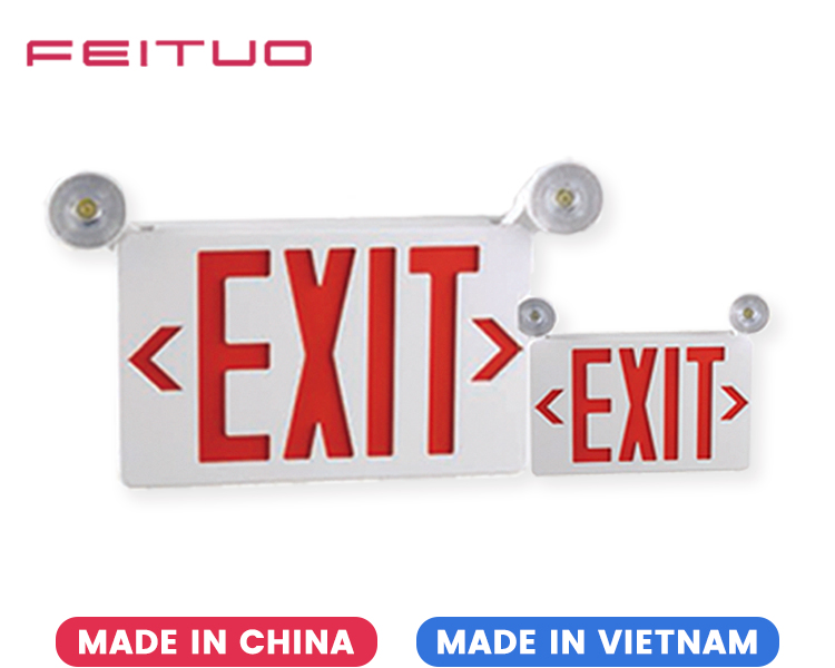 JLECB2RW-New Slim Red Letters Emergency Exit Sign with LED Heads JLECB2RW-New Slim Red Letters Emergency Exit Sign with LED Heads