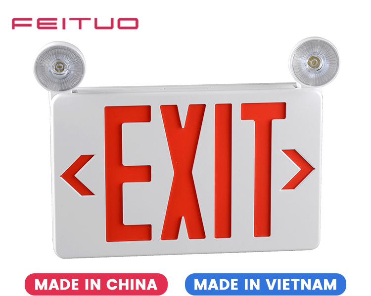 JLECB2RW-New Slim Red Letters Emergency Exit Sign with LED Heads JLECB2RW-New Slim Red Letters Emergency Exit Sign with LED Heads