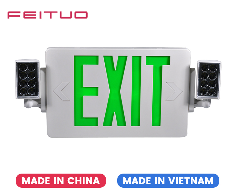 JLECD2GW-Green Emergency Fire Exit Lights with LED Heads JLECD2GW-Green Emergency Fire Exit Lights with LED Heads