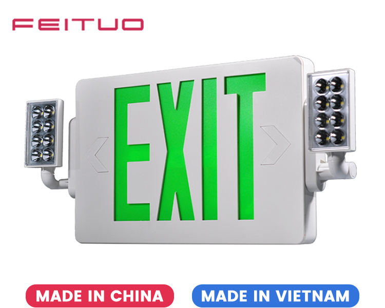 JLECD2GW-Green Emergency Fire Exit Lights with LED Heads JLECD2GW-Green Emergency Fire Exit Lights with LED Heads