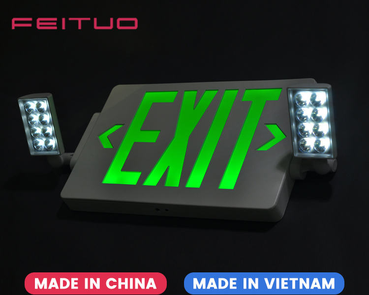 JLECD2GW-Green Emergency Fire Exit Lights with LED Heads JLECD2GW-Green Emergency Fire Exit Lights with LED Heads