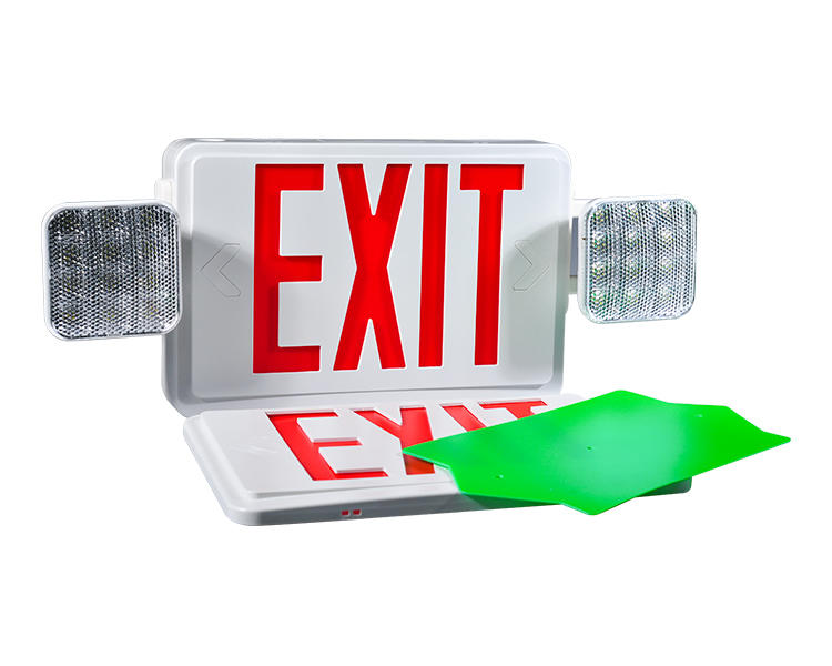 JLEC2BCW-Bi-Color LED Combo Emergency Exit Sign with LED Heads