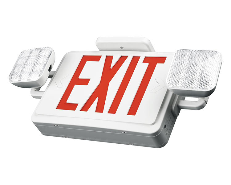 JLEC2BCW-Bi-Color LED Combo Emergency Exit Sign with LED Heads