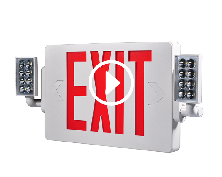 JLECD2RW-Emergency Fire Exit Lights with Red Letters